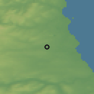 Shaded relief of the 47 km around Morpeth, drawn from the GMTED2010 grid