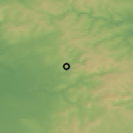 Shaded relief of the 48 km around Mossley, drawn from the GMTED2010 grid