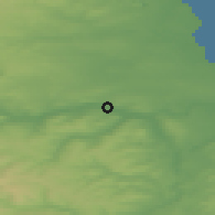 Shaded relief of the 47 km around Newburn, drawn from the GMTED2010 grid