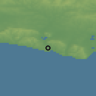 Shaded relief of the 49 km around Newhaven, drawn from the GMTED2010 grid
