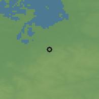 Shaded relief of the 49 km around Newmarket, drawn from the GMTED2010 grid