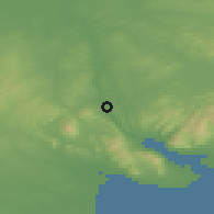 Shaded relief of the 48 km around Newry, drawn from the GMTED2010 grid