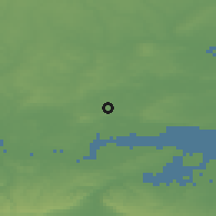 Shaded relief of the 49 km around Basildon, drawn from the GMTED2010 grid