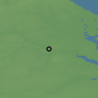 Shaded relief of the 48 km around Norwich, drawn from the GMTED2010 grid