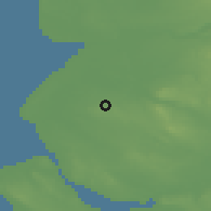 Shaded relief of the 48 km around Ormskirk, drawn from the GMTED2010 grid