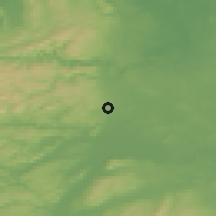 Shaded relief of the 48 km around Oswestry, drawn from the GMTED2010 grid