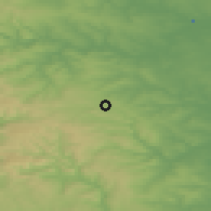 Shaded relief of the 48 km around Penistone, drawn from the GMTED2010 grid