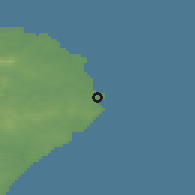 Shaded relief of the 46 km around Peterhead, drawn from the GMTED2010 grid
