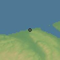 Shaded relief of the 48 km around Prestatyn, drawn from the GMTED2010 grid