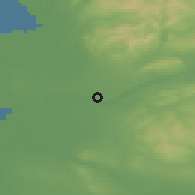 Shaded relief of the 48 km around Preston, drawn from the GMTED2010 grid
