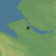 Shaded relief of the 48 km around Bebington, drawn from the GMTED2010 grid