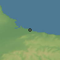 Shaded relief of the 48 km around Redcar, drawn from the GMTED2010 grid