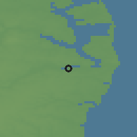 Shaded relief of the 49 km around Beccles, drawn from the GMTED2010 grid