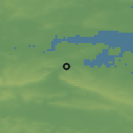 Shaded relief of the 49 km around Rochester, drawn from the GMTED2010 grid