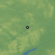 Shaded relief of the 49 km around Ross-on-Wye, drawn from the GMTED2010 grid