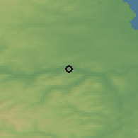Shaded relief of the 48 km around Ryton, drawn from the GMTED2010 grid