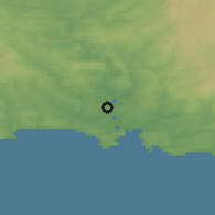 Shaded relief of the 49 km around Saltash, drawn from the GMTED2010 grid