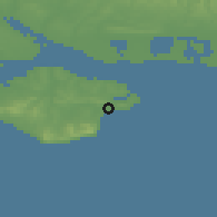 Shaded relief of the 49 km around Sandown-Shanklin, drawn from the GMTED2010 grid
