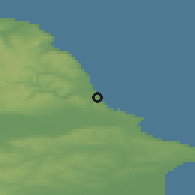 Shaded relief of the 48 km around Scarborough, drawn from the GMTED2010 grid