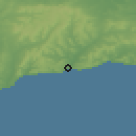 Shaded relief of the 49 km around Seaton, drawn from the GMTED2010 grid