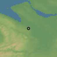 Shaded relief of the 48 km around Shotton-Hawarden, drawn from the GMTED2010 grid