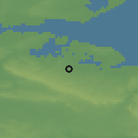 Shaded relief of the 49 km around Sittingbourne, drawn from the GMTED2010 grid