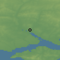 Shaded relief of the 49 km around Southampton, drawn from the GMTED2010 grid