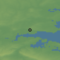 Shaded relief of the 49 km around Benfleet, drawn from the GMTED2010 grid