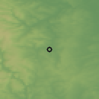 Shaded relief of the 48 km around Staveley, drawn from the GMTED2010 grid