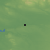 Shaded relief of the 48 km around Stockton Heath-Thelwall, drawn from the GMTED2010 grid