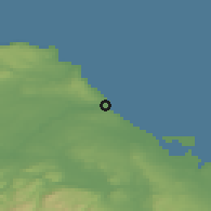 Shaded relief of the 47 km around Berwick-upon-Tweed, drawn from the GMTED2010 grid