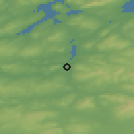 Shaded relief of the 48 km around Strabane, drawn from the GMTED2010 grid