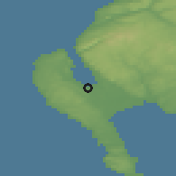 Shaded relief of the 48 km around Stranraer, drawn from the GMTED2010 grid