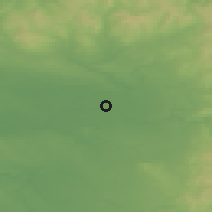 Shaded relief of the 48 km around Stretford, drawn from the GMTED2010 grid