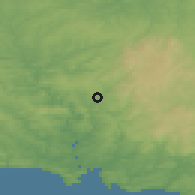 Shaded relief of the 49 km around Tavistock, drawn from the GMTED2010 grid