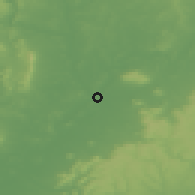 Shaded relief of the 49 km around Tewkesbury, drawn from the GMTED2010 grid