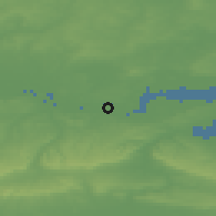 Shaded relief of the 49 km around Tilbury, drawn from the GMTED2010 grid