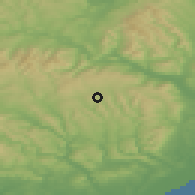 Shaded relief of the 49 km around Tredegar, drawn from the GMTED2010 grid