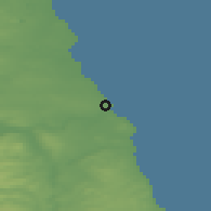 Shaded relief of the 47 km around Tynemouth, drawn from the GMTED2010 grid