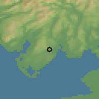 Shaded relief of the 48 km around Ulverston, drawn from the GMTED2010 grid