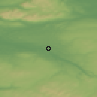 Shaded relief of the 47 km around Viewpark, drawn from the GMTED2010 grid