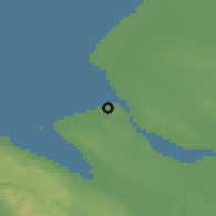 Shaded relief of the 48 km around Wallasey, drawn from the GMTED2010 grid