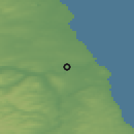 Shaded relief of the 47 km around Wallsend, drawn from the GMTED2010 grid
