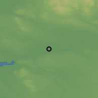 Shaded relief of the 48 km around Warrington, drawn from the GMTED2010 grid