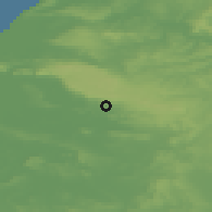 Shaded relief of the 49 km around Wells, drawn from the GMTED2010 grid