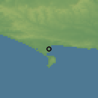 Shaded relief of the 49 km around Weymouth, drawn from the GMTED2010 grid