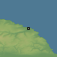 Shaded relief of the 48 km around Whitby, drawn from the GMTED2010 grid