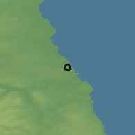 Shaded relief of the 47 km around Whitley Bay, drawn from the GMTED2010 grid
