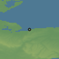 Shaded relief of the 49 km around Whitstable, drawn from the GMTED2010 grid