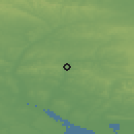 Shaded relief of the 49 km around Winchester, drawn from the GMTED2010 grid